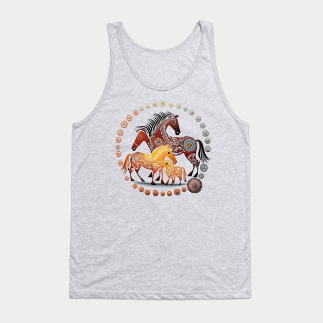 Ethnic Ponies Art Print Tank Top by The Mob Shop